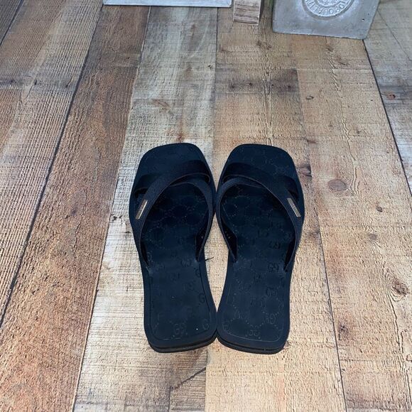 Gucci canvas slides sandals 9D - Picture 4 of 11